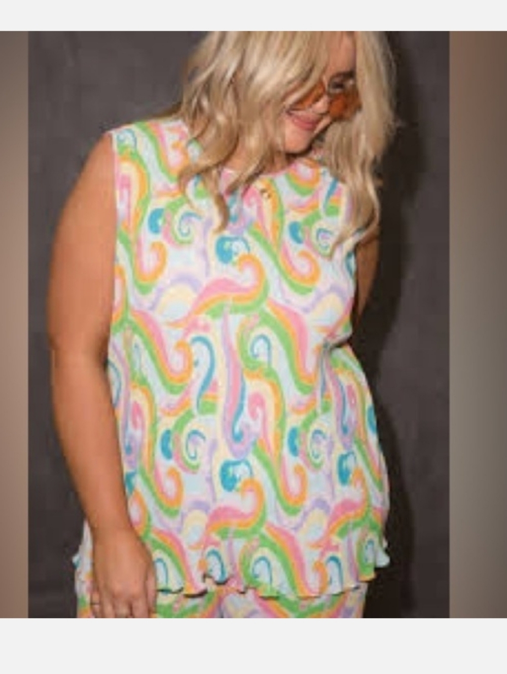 Never Fully Dressed Sleeveless Pastel Groove Swirl Top And Pant  Set Size 10